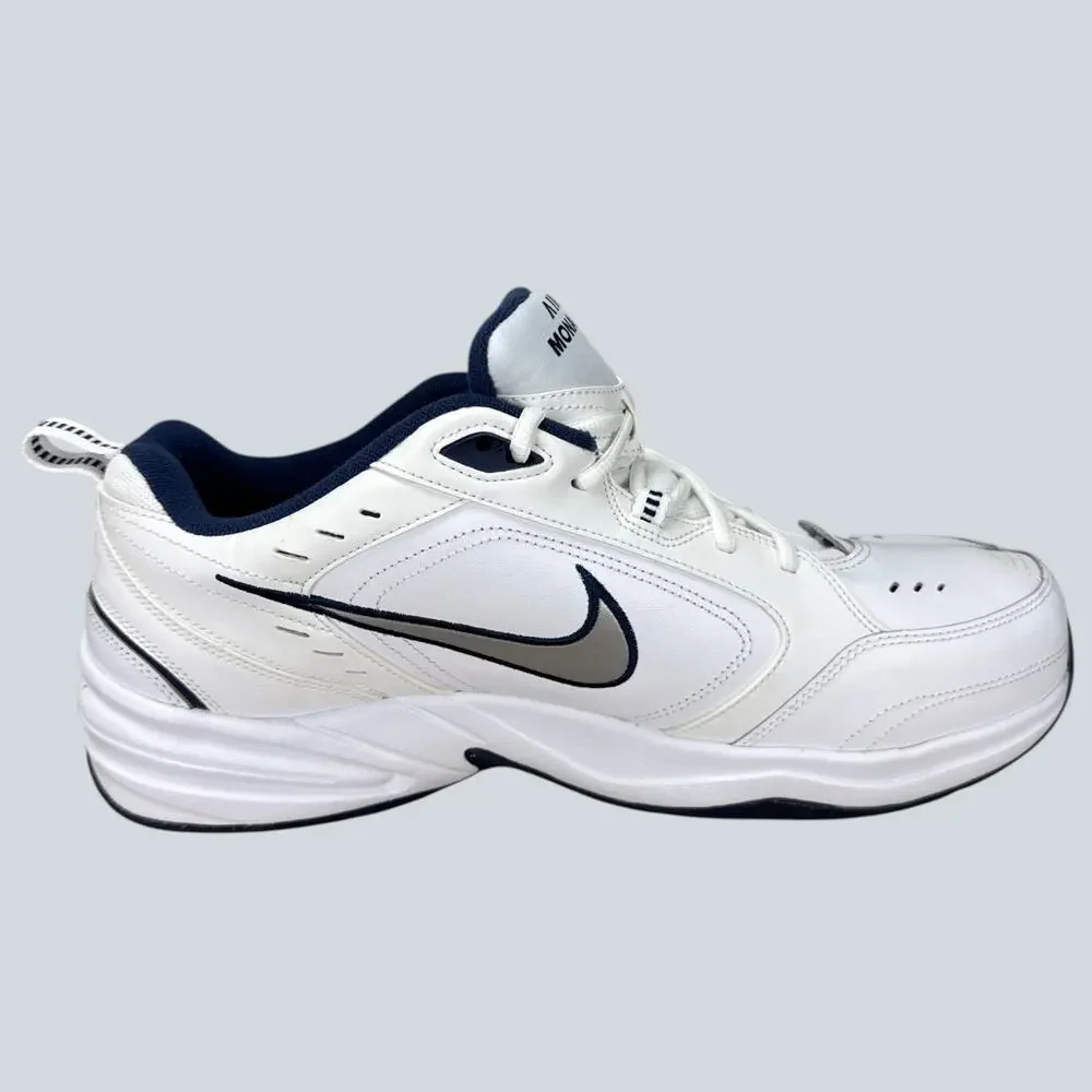 Nike Air Monarch IV White Midnight Navy Metallic Silver 416355-102 Men's Size 14